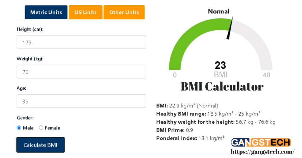 Body mass index calculator