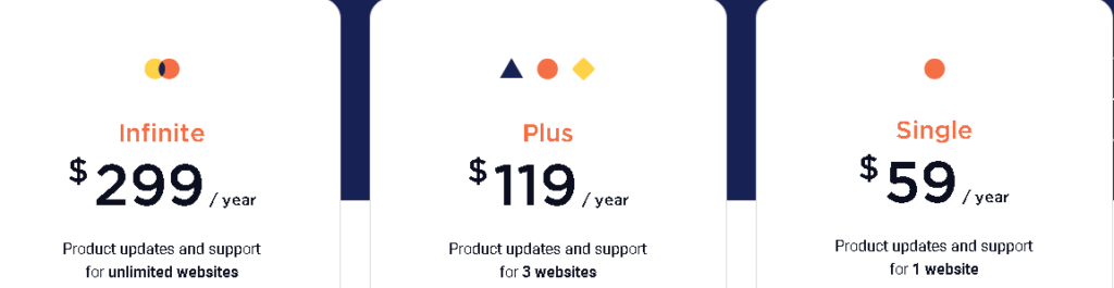 pricing table of wp rocket speed optimization plugin