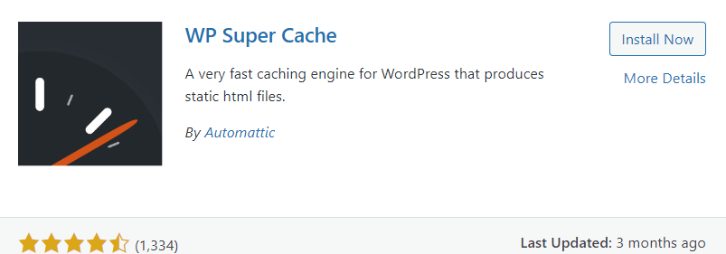 WP Super Cache plugins installation