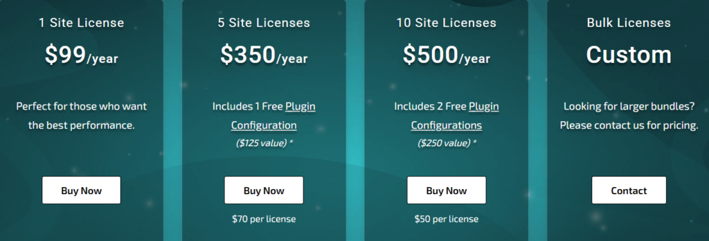 Pricing Table of W3 Total Cache 2025