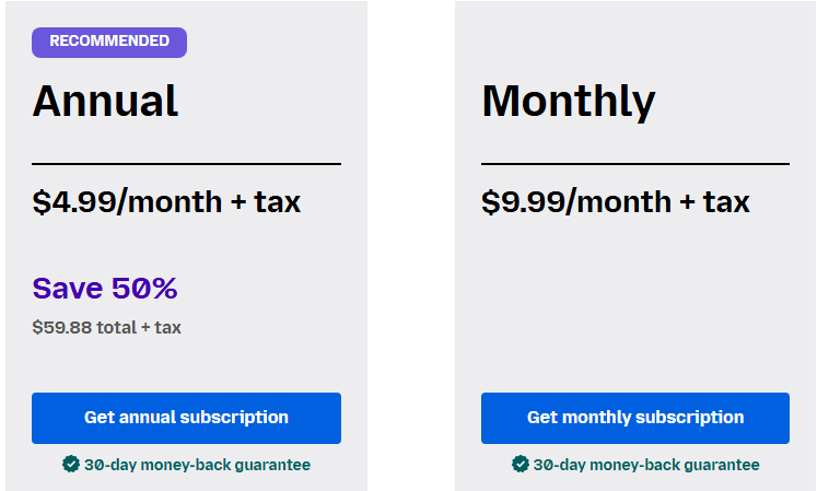 mozila vpn pricing table