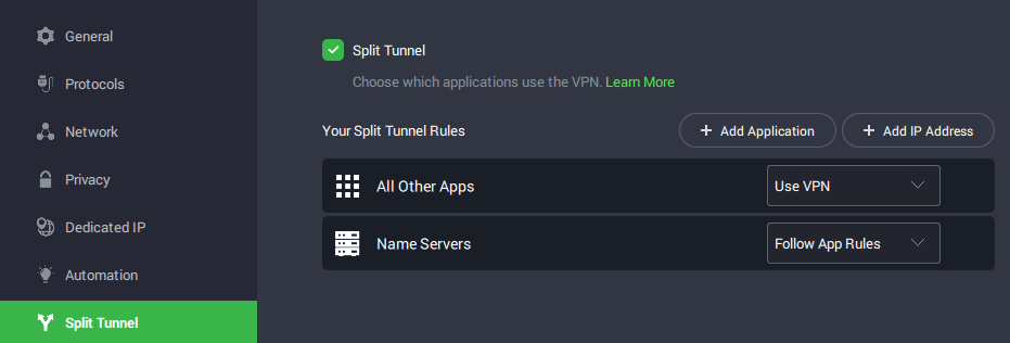 split tunnel in vpn and proxy